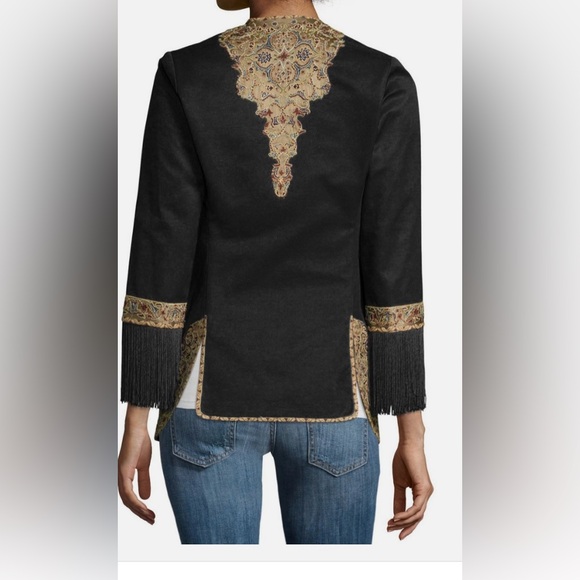 Talitha tasselled  black  blazer with embroidered designs ladies size 4 - Picture 12 of 12